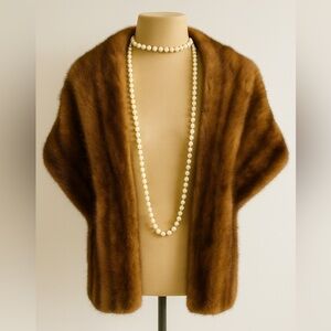 Luxurious 1950s genuine mink Fur Stole Shawl